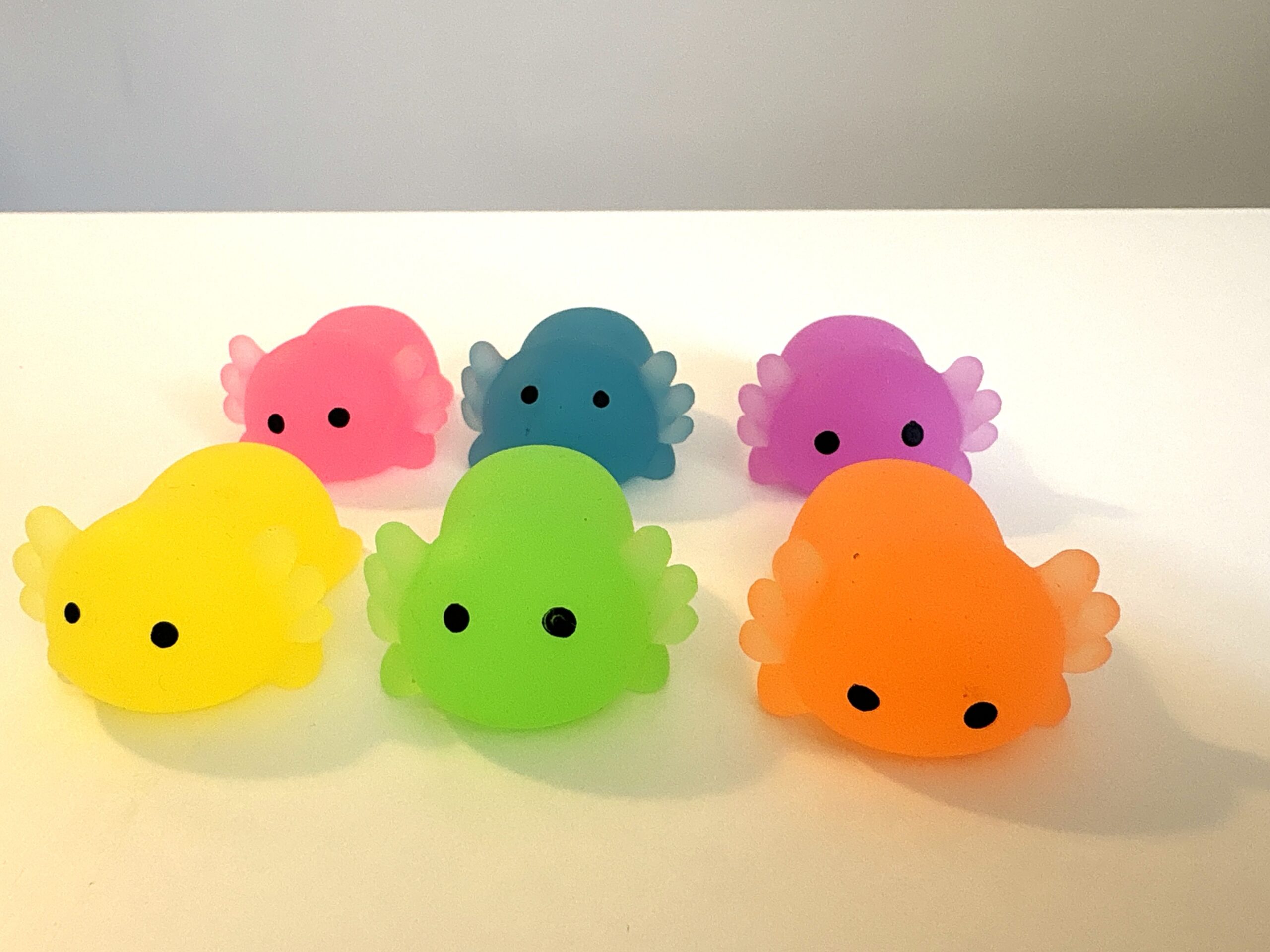 Axolotl som lyser i mörker